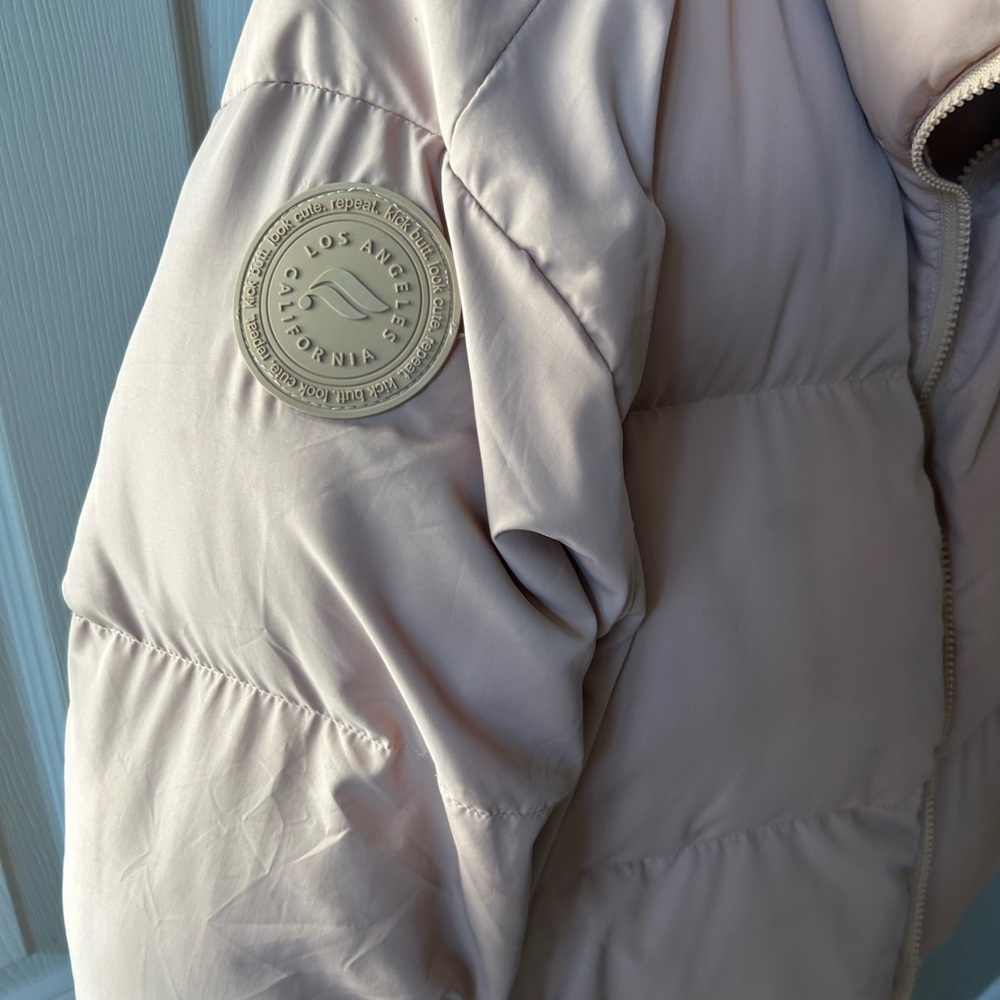 Fabletics Beige Puffer Jacket | Size M - image 3